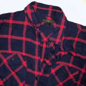 J. Crew size 6 red navy flannel
